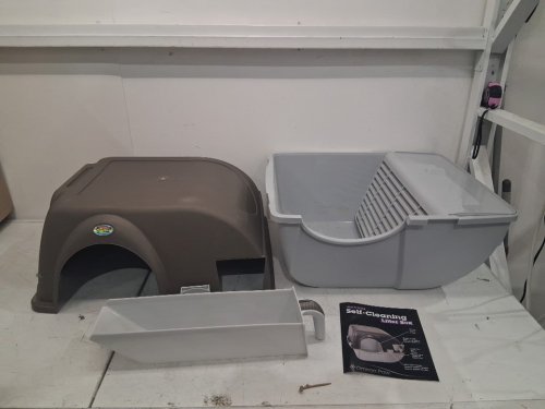 OMEGA PAW ROLL'N CLEAN SELF CLEANING CAT LITTER BOX - brown/GREY (MODEL: RA20) image 3