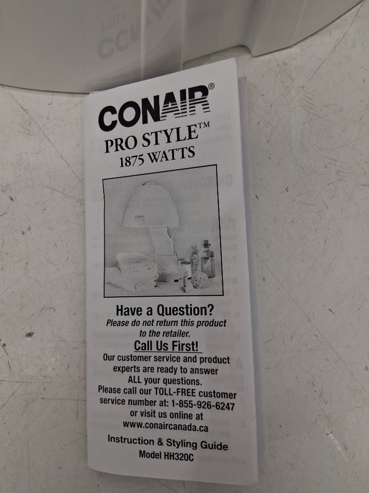 CONAIR PRO STYLE BONNET HAIR DRYER - 1875W - WHITE (MODEL: hh320rnx) image 3