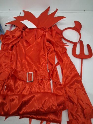 3PC GIRLS PARTYHOLIC FIERY DEMONESS COSTUME - MEDIUM 8-10 - RED (STYLE: 70196) image 3