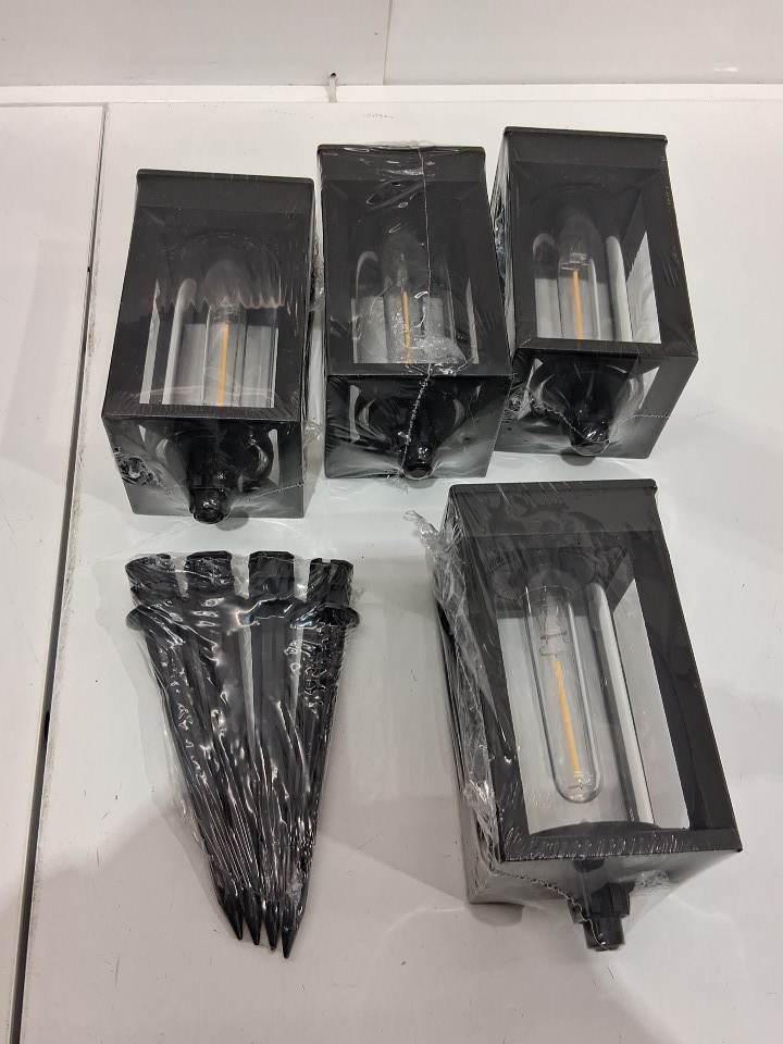 4pk GTX Naturally Solar POWERED 25LM Pathway Lights - 4"x4"x23"- black (model: 1937955) image 3