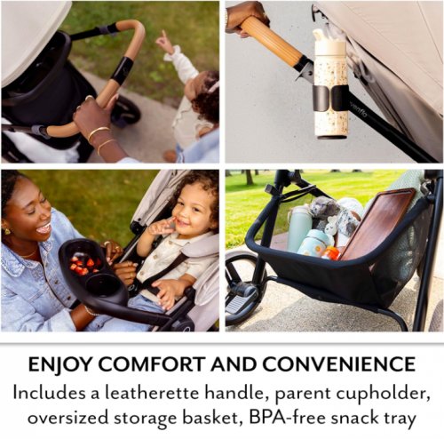 EVENFLO PIVOT NXT TRAVEL SYSTEM WITH LITEMAX NXT INFANT CAR SEAT - 50LBS MAX LATTE BEIGE (MODEL: TS101412572C) image 2