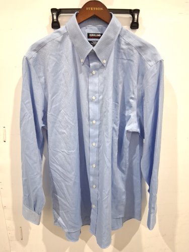 men's kirkland signature tailored fit dress shirt - extra large - 17-34/35 - BLUE (style: 3918209) image 2