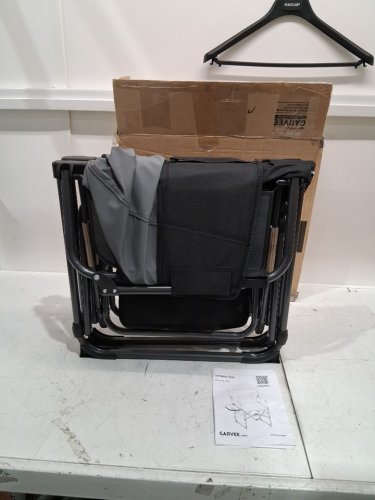 GARVEE OVERSIZED CAMPING CHAIR with side table & pockets - 400LBs max - BLACK/GREY (MODEL : PSS_33ACAEJ6) image 3