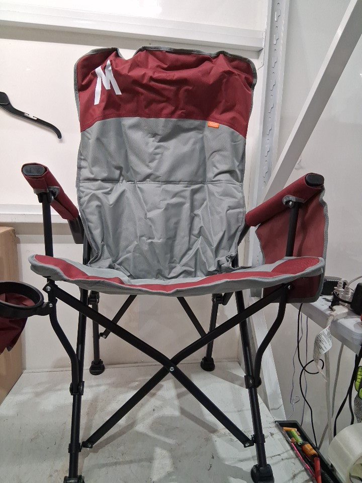 Overmont Back Support Camping Chair for Adults with Cup Holder & Side Pocket - 450 LBS -  RED/GREY (MODEL: OM000005) image 3