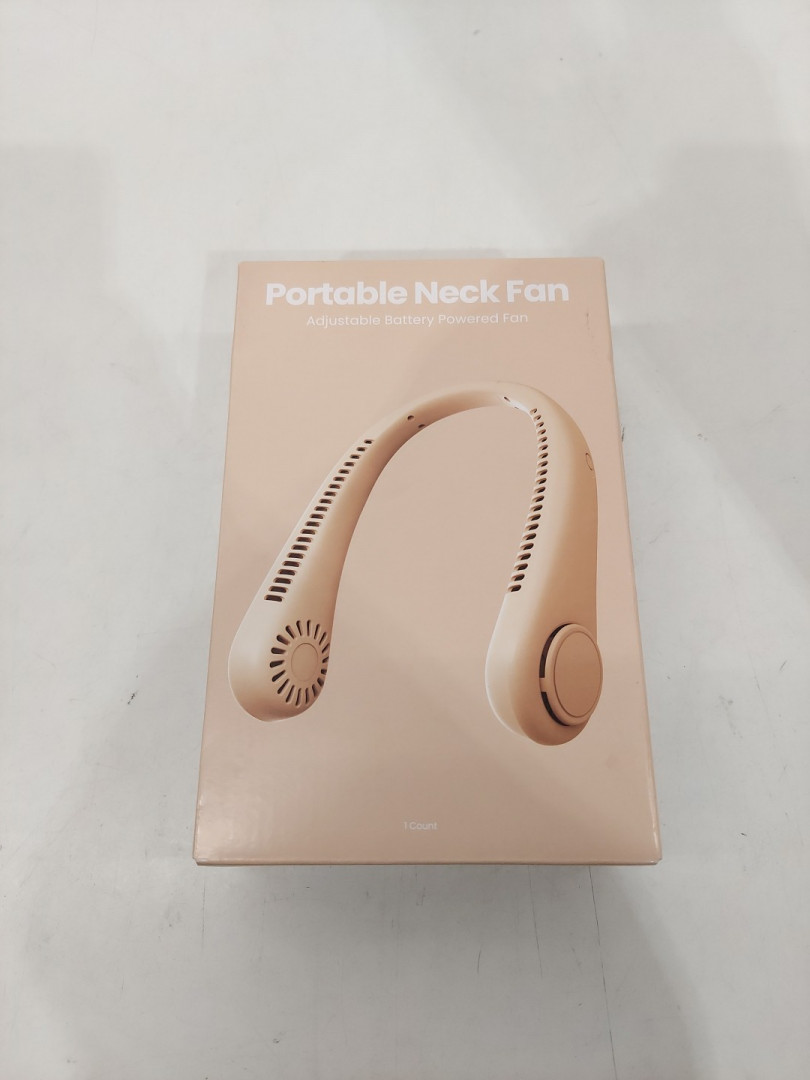 GEMS rechargeable portable 3-SPEED neck fan - tan image 2