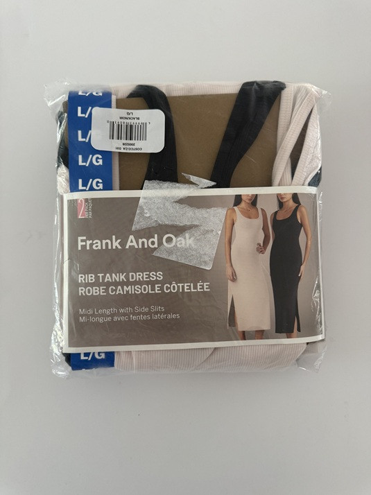 2PK WOMENS FRANK AND OAK RIBBED TANK DRESS - LARGE - BLACK/PINK (STYLE: 1993817) image 2