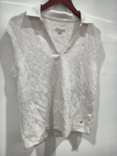 WOMENS natural reflections soft haven polo tank shirt - extra small - heather white image 2