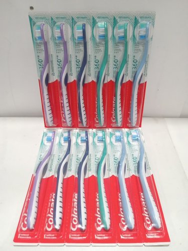 12pk Colgate Soft Ultra Compact 360 Deep Clean Degrees Toothbrushes with "Edgemont Dental" logo - assorted colours image 2