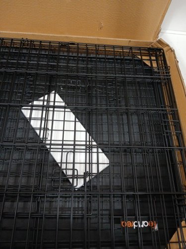 FEANDREA DOG CAGE PET CRATE With 2 DOORS FOR EASY ENTRY - XXL (48") - black (MODEL: PPD48H) image 5