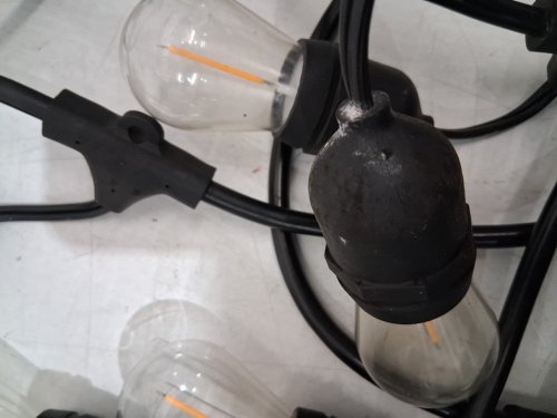 feit electric weatherproof led 24-light string lights with 2 spare lightbulbs - 2200 -  48ft - black (model: 1603293) image 5