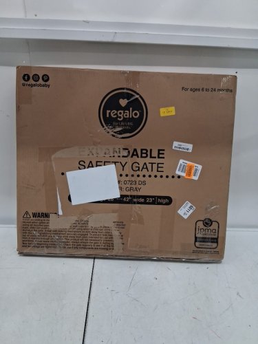 regalo plastic expandable safety gate - 28" - 42" x 23" - grey (model: 0723ds) image 2