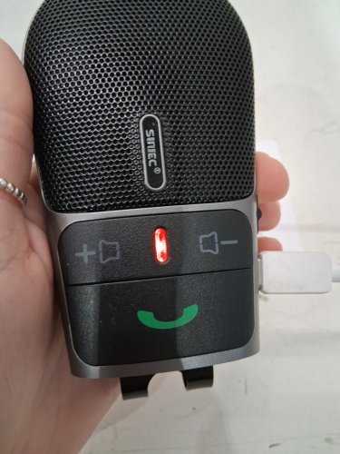 2021 SUNITEC BC920 Bluetooth Hands Free Car Kit, Connects with Siri & Google Assistant, Auto On Off, Handsfree Speakerphone Wireless in Car, 2W Powerful Speaker, Dual Link Connectivity & Visor Clip image 4