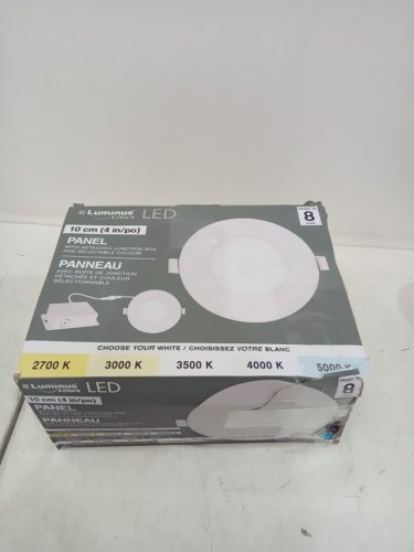 7PK LUMINUS ELITE LED 4" LIGHT PANEL WITH DETATCHED JUNCTION BOX & SELECTABLE COLOUR - 2700K/3000K/3500K/4000K/5000K, 820LM - WHITE (MODEL: 5850008/PP2144J8A) image 2