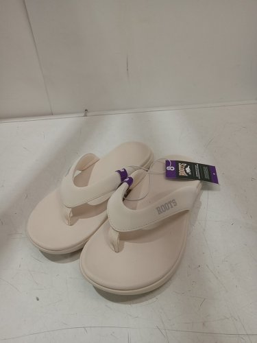 WOMEN'S ROOTS FLIP FLOP sandals - SIZE 8 - cream beige (STYLE: 6220008) image 2