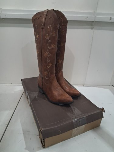 Women's J's.o.l.e High KNEE WESTERN Cowgirl Boots - SIZE 40 - BROWN image 3