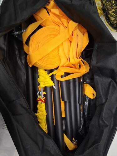 costway Adjustable Portable Volleyball Net Set with Boundary Line & Anti-Sag Design - yellow (model: sp38433ye) image 4