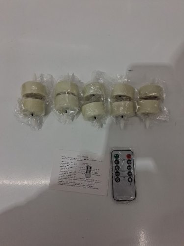 10pk eywamage flameless led tea light candles with remote - 1.5'' each - white image 2