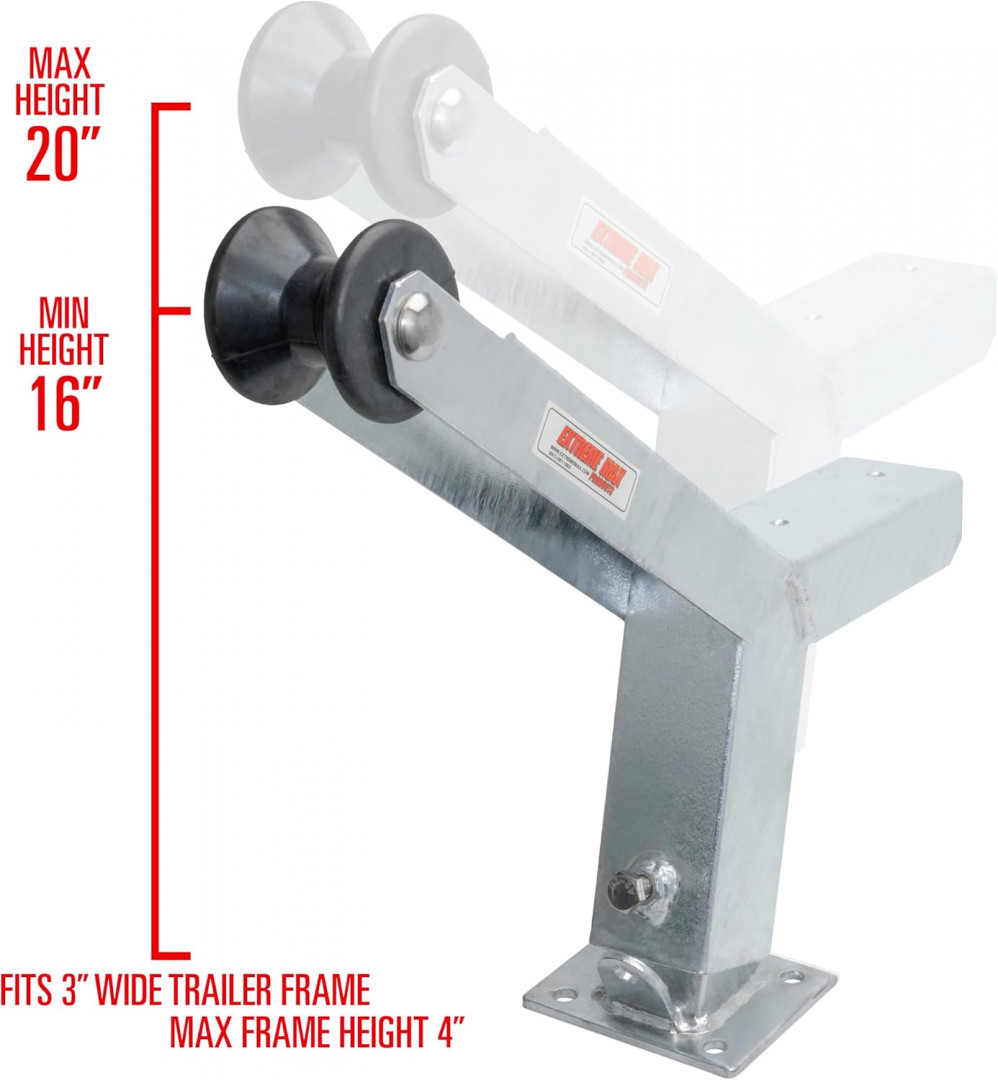 Extreme Max Adjustable Trailer Winch Stand with Roller - 16" - 20" - grey (Model: 3006.6895 ) image 2