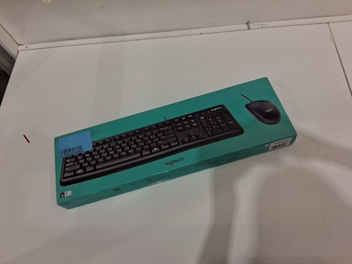 2pc Logitech MK120 Wired Desktop KEYBOARD AND MOUSE Combo - BLACK (model : mk210 corded) image 3