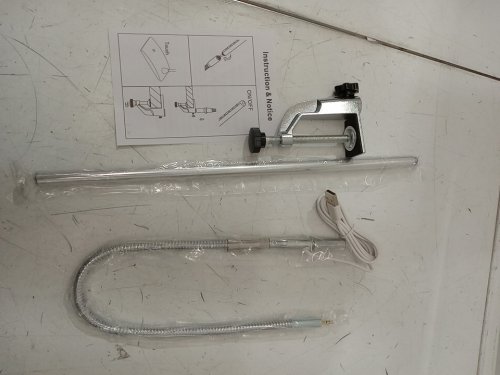 USB Clip-on CLAMP Desk Lamp - 18.9" - SILVER image 3