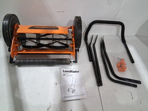 lawnmaster 5-blade push reel law mower - 16" Width - orange/black (model: lmrm1602) image 2