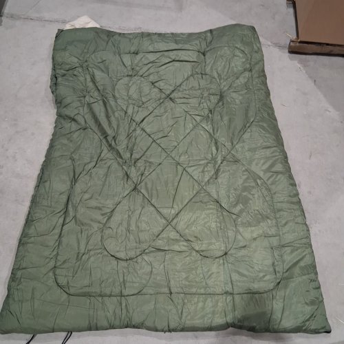 AMAZON BASICS COOL WEATHER 2 PERSON SLEEPING BAG - 87" X 59" - OLIVE GREEN/CREAM image 3