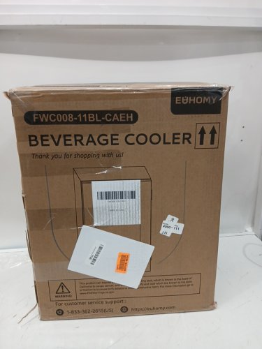 EUHOMY BEVERAGE REFRIGERATOR COOLER WITH 40°F-61°F DIGITAL TEMPERATURE CONTROL - 18L (HOLDS 25 CANS) - BLACK (MODEL: FWC008-11BL-CAEH /‎ WC-6B) image 2