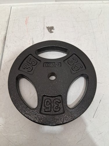 CAP Barbell Standard 1-inch Grip Weight Plate - 35LBS - grey image 3