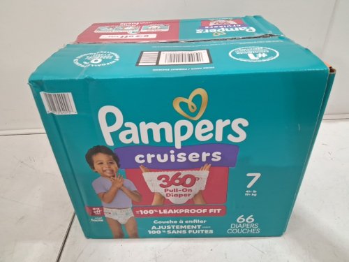 66PK PAMPERS CRUISERS 360° DIAPERS - WHITE - SIZE 7 image 2
