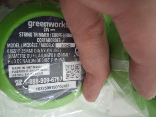 Greenworks cordless string trimer - 12'' cut path - GREEN - **TOOL ONLY** - (model:21342) image 3