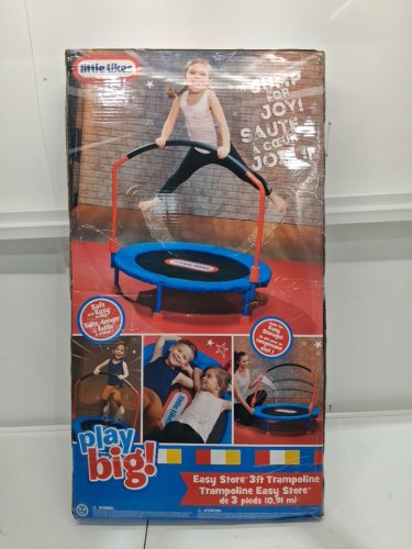 LITTLE TIKES Play Big EASY-STORE KIDS TRAMPOLINE  - 3FT - 55LBS max - BLUE/MULTICOLOUR (MODEL: 642265PC) image 4