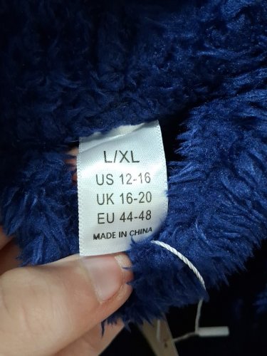 2PK HOODED fleece bathrobes - l/xl - blue/pink image 4