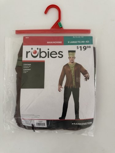 2PC MEN'S RUBIES FRANKENSTEIN COSTUME - EXTRA LARGE (40-42) - BROWN/GREEN (STYLE: 1002836) image 2