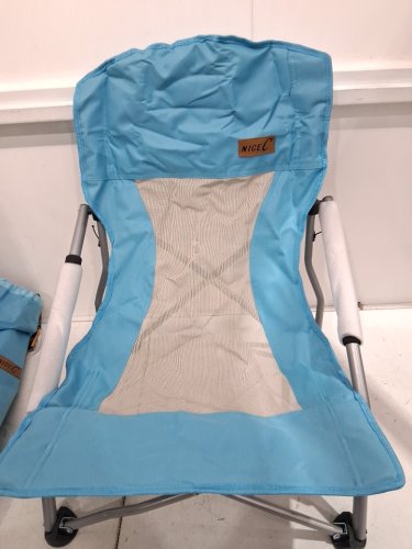 nice c low reclining foldable portable outdoor beach/festival chair with cup holder and carry bag - 23" - blue (model: nctsy1111) image 3