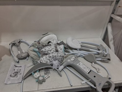 INFANT'S INGENUITY CONVERTME SWING-2-SEAT CHAIR - 0-9M - WHITE/GREY RAYLAN - (MODEL:B6) image 3
