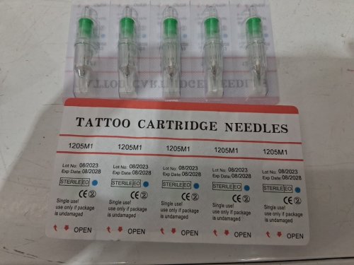 40PC Cinra Disposable Tattoo Cartridge Needles - Green / Clear (Model: 1205M1) image 4