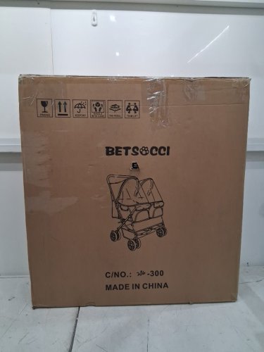 betsocci Foldable Double Pet Stroller for Dogs & Cats Two-Seater with Storage - 33LB - GREEN (model: sp04) image 2