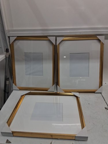 3PK KATE AND LAUREL CALTER MODERN WALL PICTURE FRAME SET - 16"X20" MATTED TO 8"X10" - GOLD (MODEL: 213680) image 3