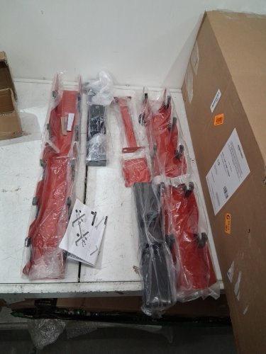YES4ALL Dumbbell Rack Stand Only - 28" x 5.3" x 4.3" - 5 TIER - RED/BLACK image 2