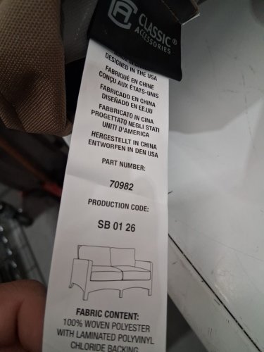 Classic Accessories Veranda Water-Resistant Patio Sofa/Loveseat Cover - 58" L x 32.5" D x 31" H - Pebble/Bark/Earth ( MODEL: 70982) image 5