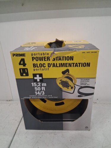 Prime 4-Outlet Extension Cord Reel - 50ft - 14/3 - black/yellow (MODEL: 1261286) image 2