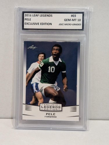 PELE EXCLUSIVE EDITION FIFA CARD - JDCC GEM MINT 10 - 2016 LEAF LEGENDS #03 image 2