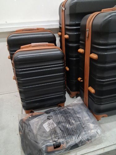 6PC LONG VACATION Hardshell Luggage with Spinner Wheels, Personal bag AND TOILETRY BAG SET - 16"/20"/24"/28" - Black/Brown/DARK BLUE - (MODEL: LUGGAGELV402)) image 5
