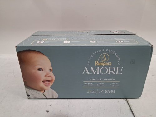74PK Pampers Amore Our Best Diapers with Keep Dry Liner - Size 2 (10-22LBS) image 2