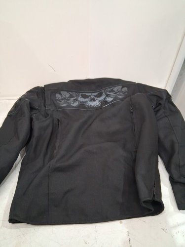mens Milwaukee Leather Padded Textile Motorcycle Jacket with Reflective Skulls - large - black - (style:MPM1730) image 4