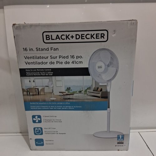 BLACK+DECKER STAND FAN WITH REMOTE - 16" - WHITE (MODEL: BFSR16W) image 2