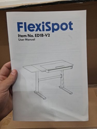 Flexispot electric standing draft table desk with adjustable tilt and storage drawer - 47" x 24" - natural wood w/black legs - (model: ed1b-v2) image 9