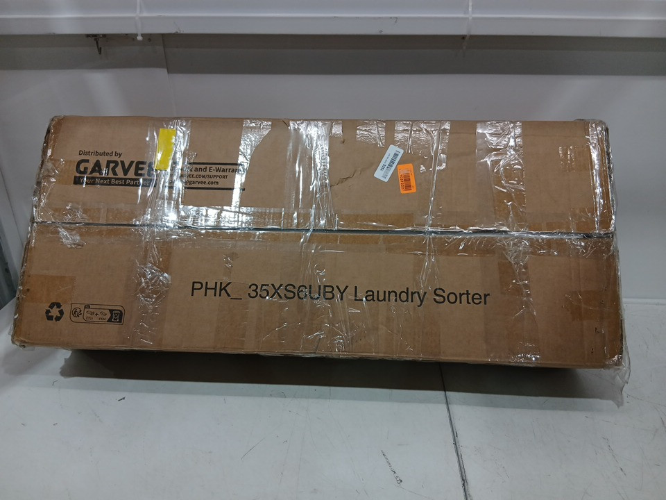 gARVEE 3-SECTION Rolling Laundry Cart With Hanging Rack & Utility Shelf - 168L (40L each) - RUSTIC BROWN (model: PHK_35XS6UBY) image 3