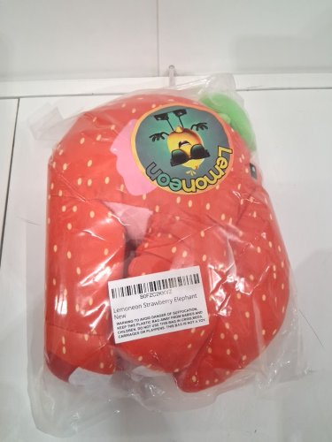 lemoneon brainrot strawberry elephant plush - 7" x 9" - red/green image 2