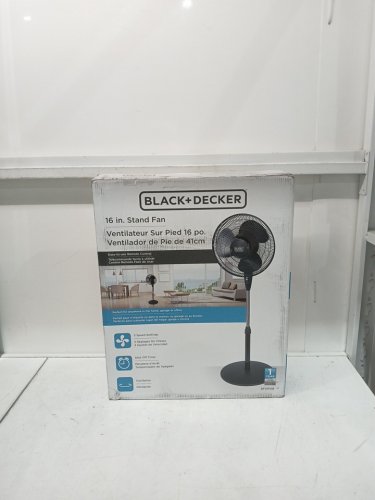 BLACK + DECKER STAND FAN WITH REMOTE - 16" DIAMETER - BLACK (MODEL: BFSR16B-01) image 2